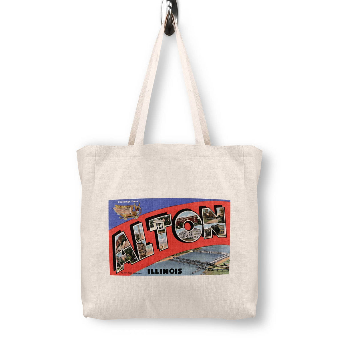 Alton Illinois Vintage Postcard Canvas Tote Bag