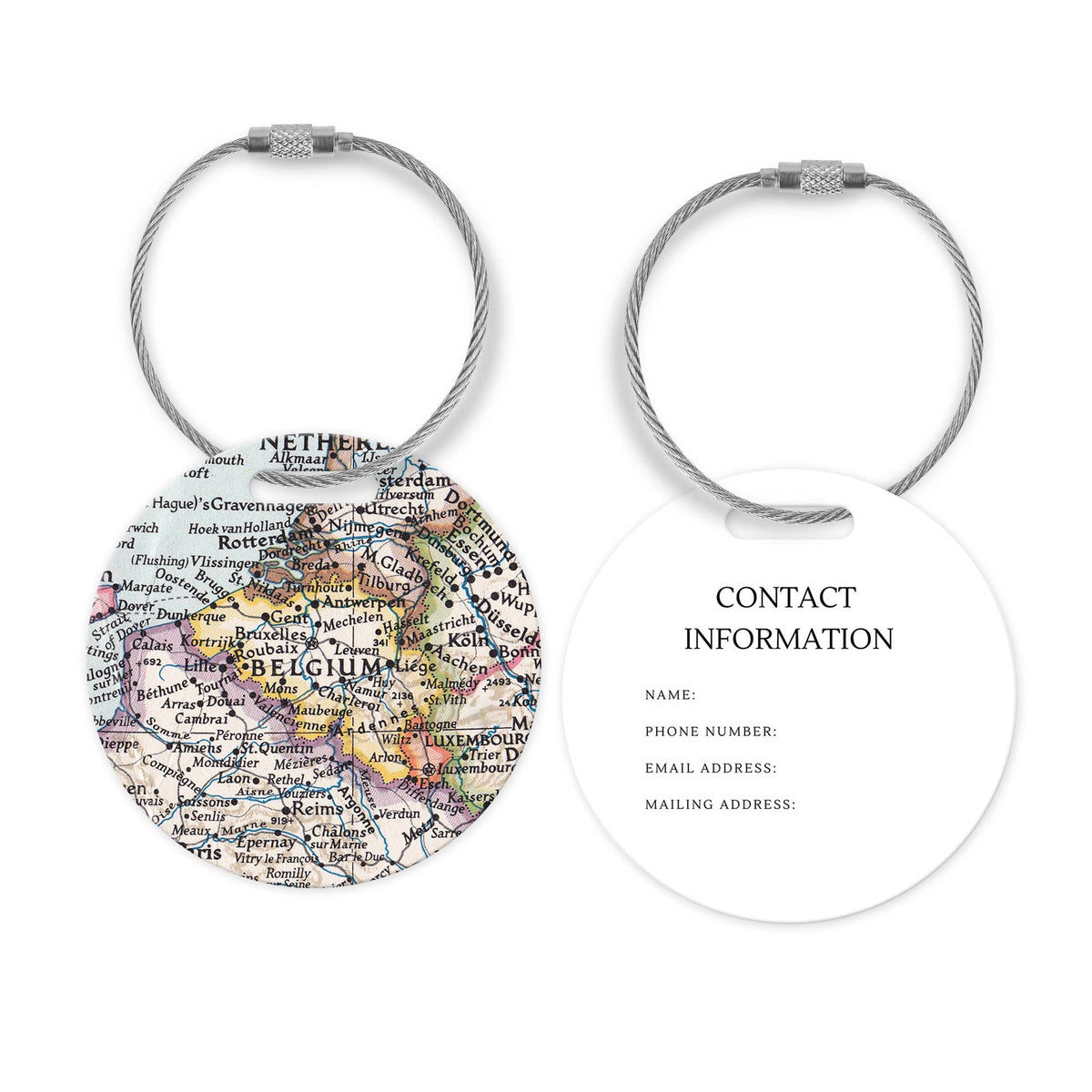Belgium Map Luggage Tag and Handle Wrap view 2