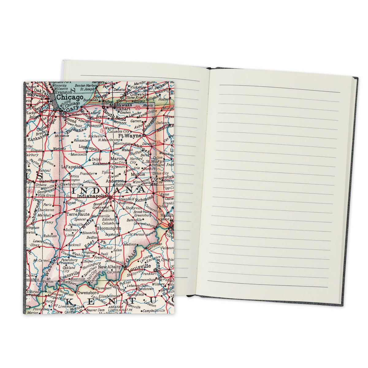 Indiana Vintage Map Travel Journal