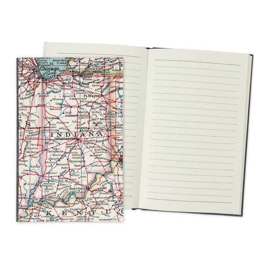 Indiana Vintage Map Travel Journal