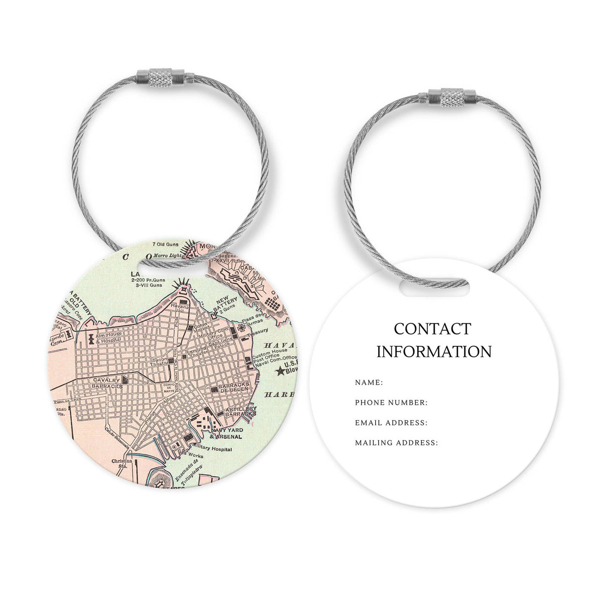 Havana Cuba Map Luggage Tag and Handle Wrap view 2
