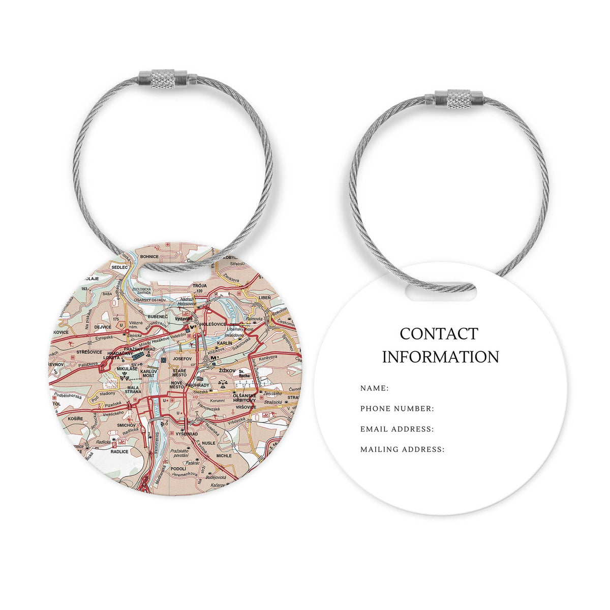Prague Map Luggage Tag and Handle Wrap view 2