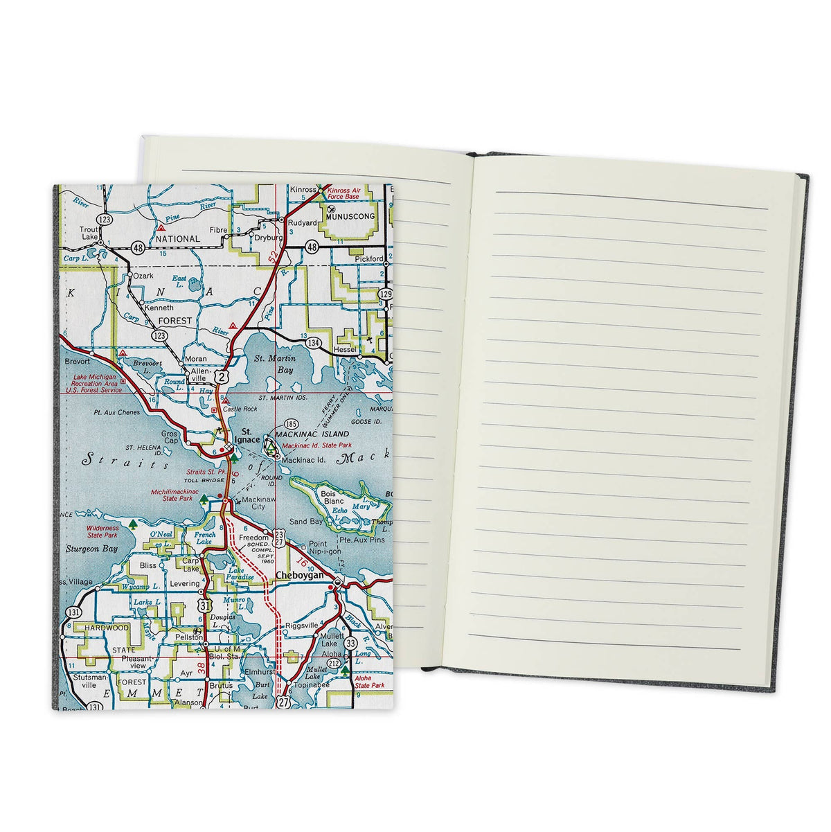 Mackinac Island Michigan Vintage Map Travel Journal