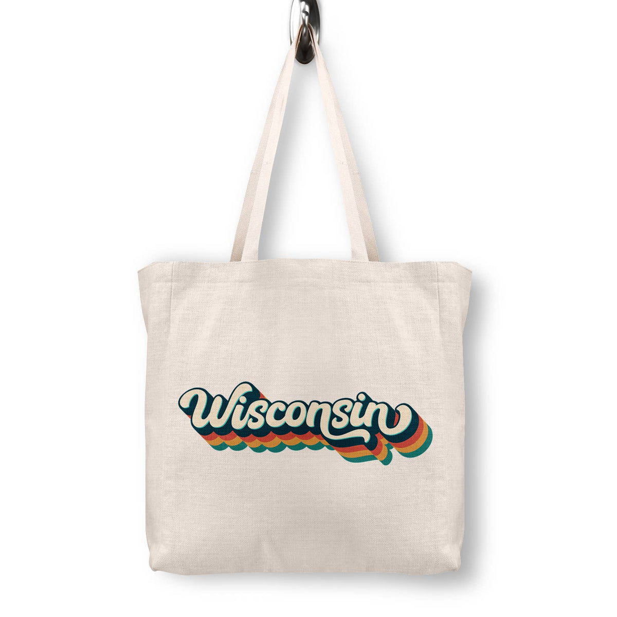 Retro Wisconsin Canvas Tote Bag