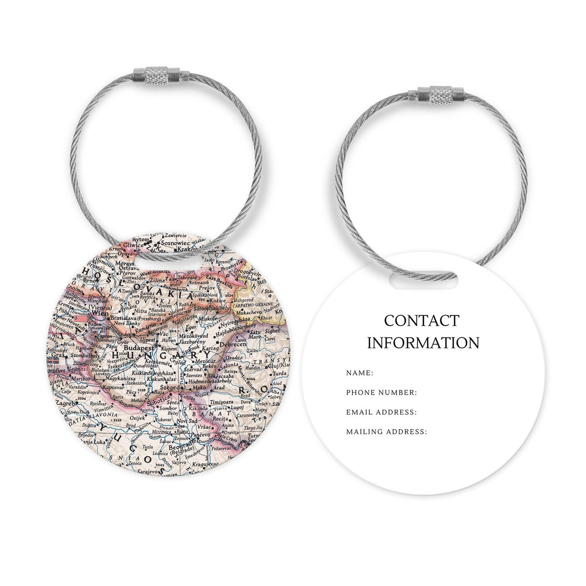 Hungary Map Luggage Tag and Handle Wrap view 2