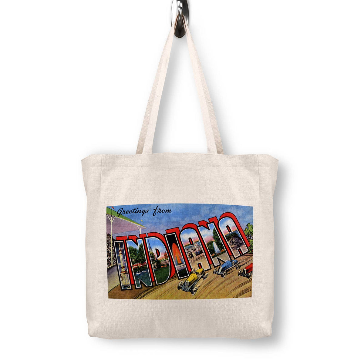 Indiana Vintage Postcard Canvas Tote Bag