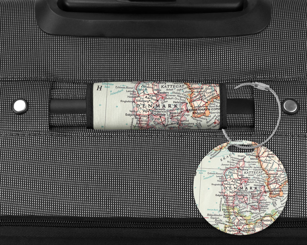 Denmark Map Luggage Tag and Handle Wrap