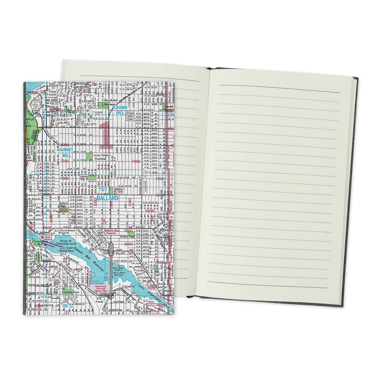 Ballard Seattle Washington Vintage Map Travel Journal