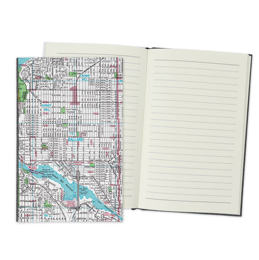 Ballard Seattle Washington Vintage Map Travel Journal