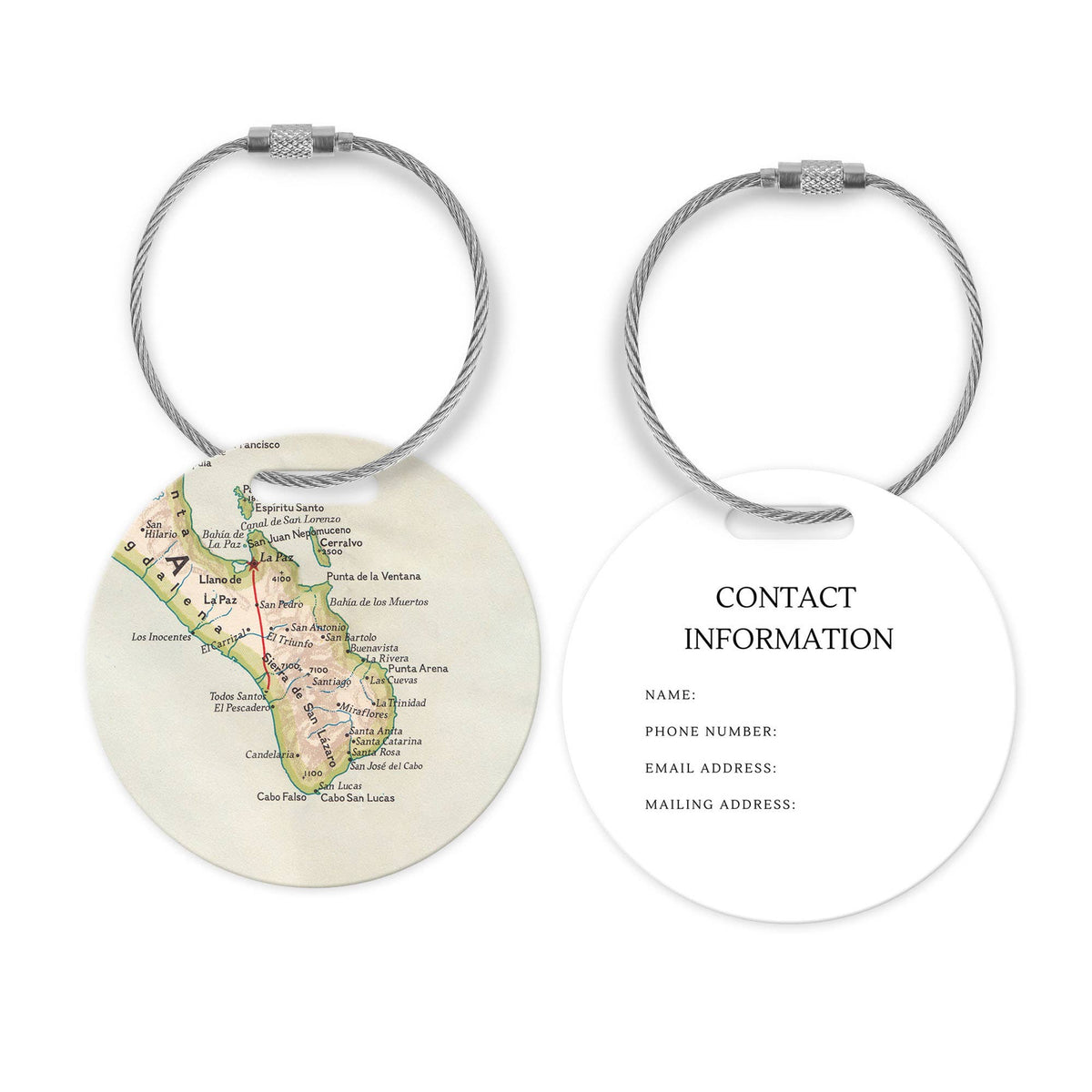 Cabo San Lucas Mexico Map Luggage Tag and Handle Wrap view 2