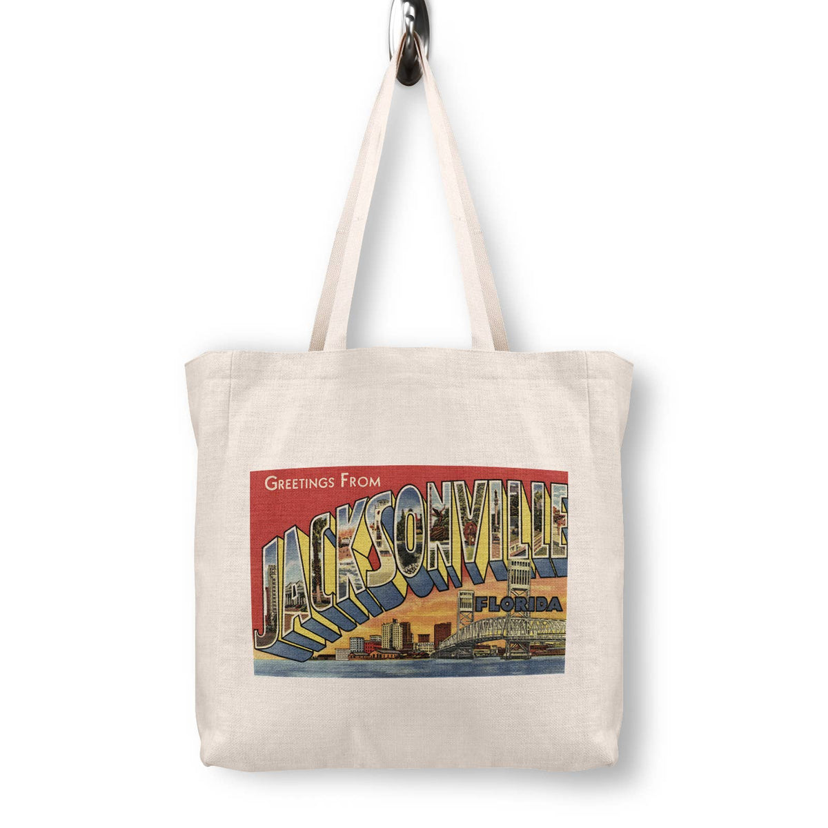 Jacksonville Florida Vintage Postcard Canvas Tote Bag