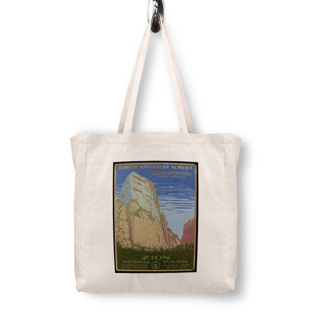 Zion National Park Vintage Travel Poster Canvas Tote Bag