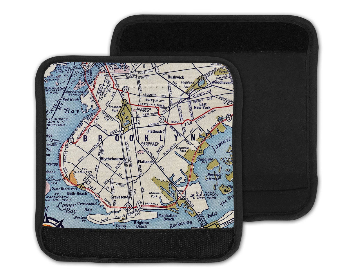 Brooklyn New York Map Suitcase Spotter Luggage Handle Wrap view 2