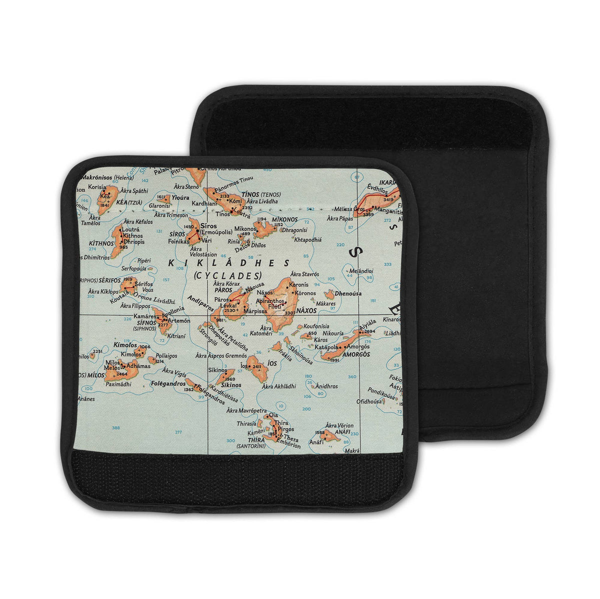 Cyclades Greece Map Luggage Tag and Handle Wrap view 3