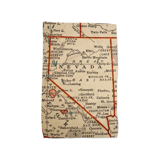 Nevada map tea towel