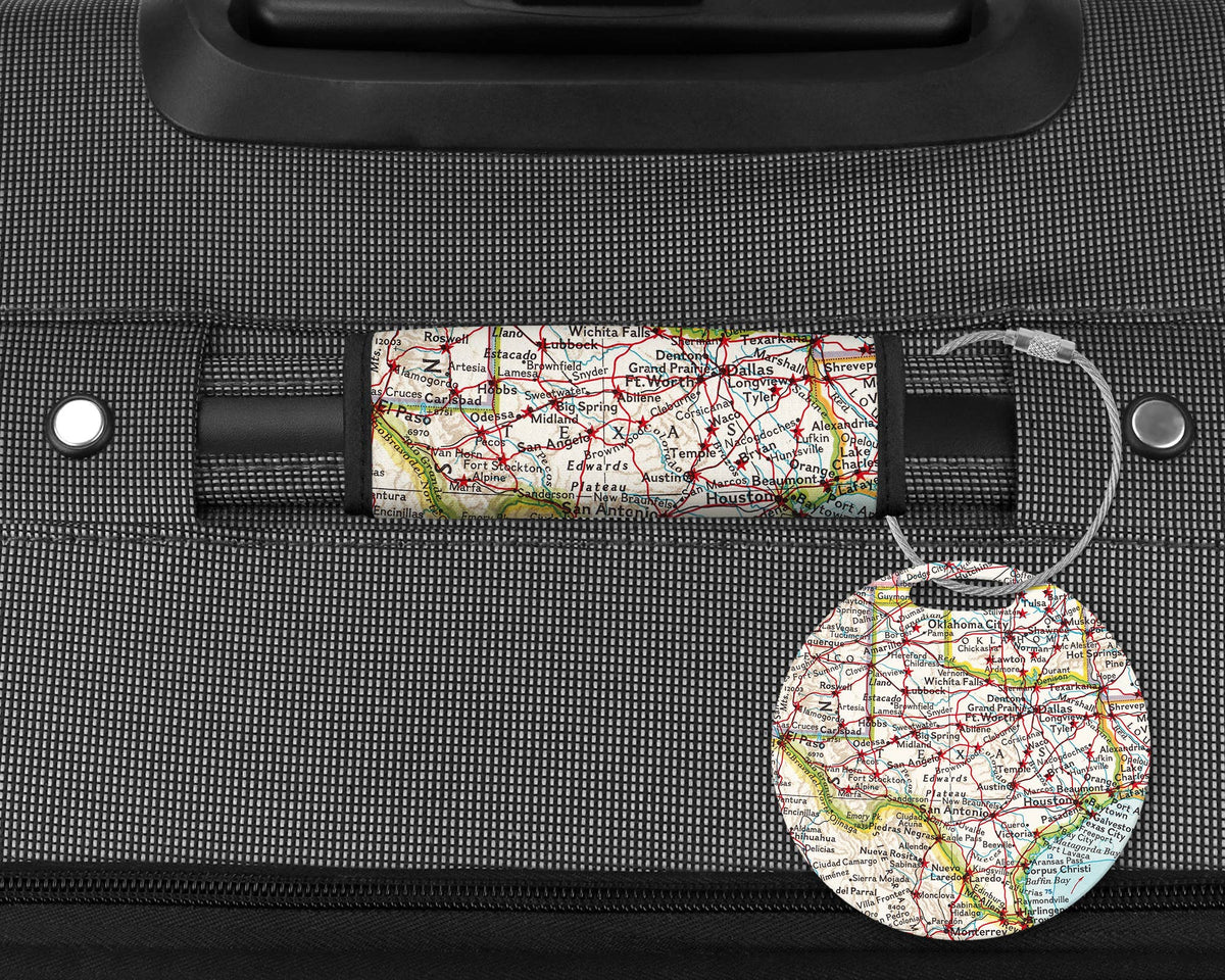 Texas Map Luggage Tag and Handle Wrap