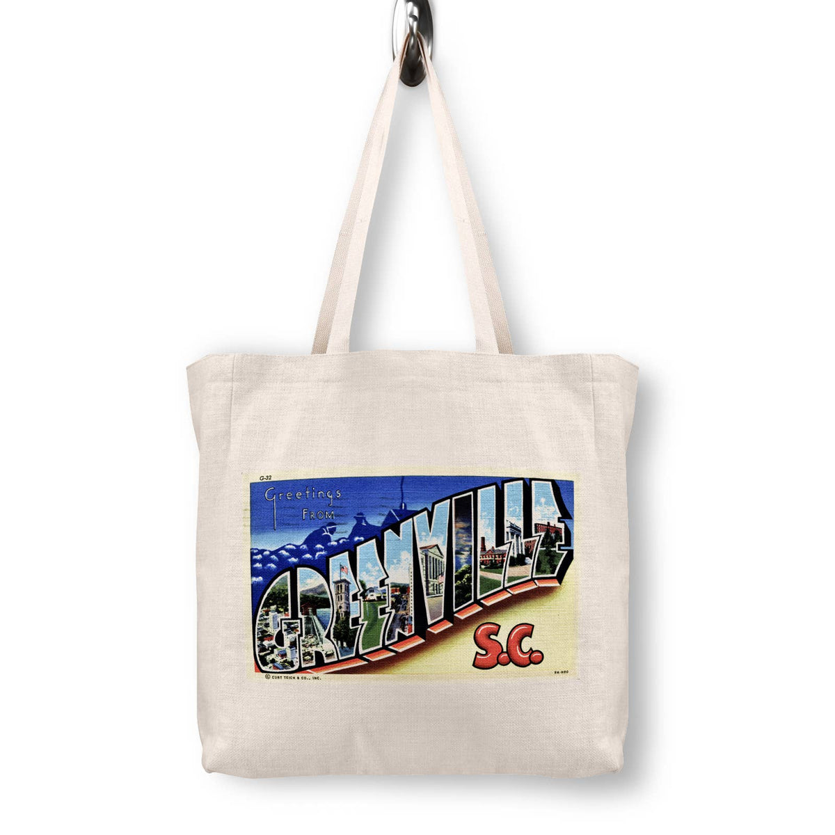 Greenville South Carolina Vintage Postcard Canvas Tote Bag