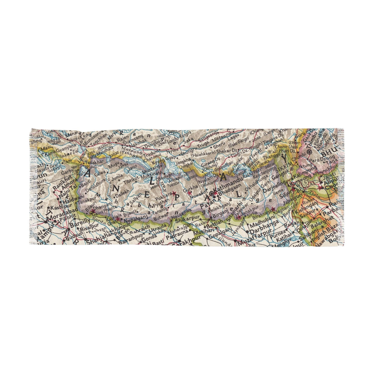 Nepal Map Travel Scarf view 2