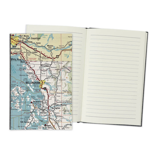 Bellingham Washington Vintage Map Travel Journal