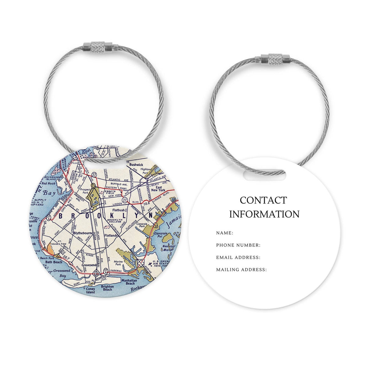 Brooklyn New York Map Luggage Tag