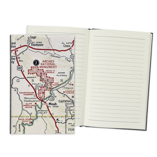 Arches National Park Vintage Map Travel Journal