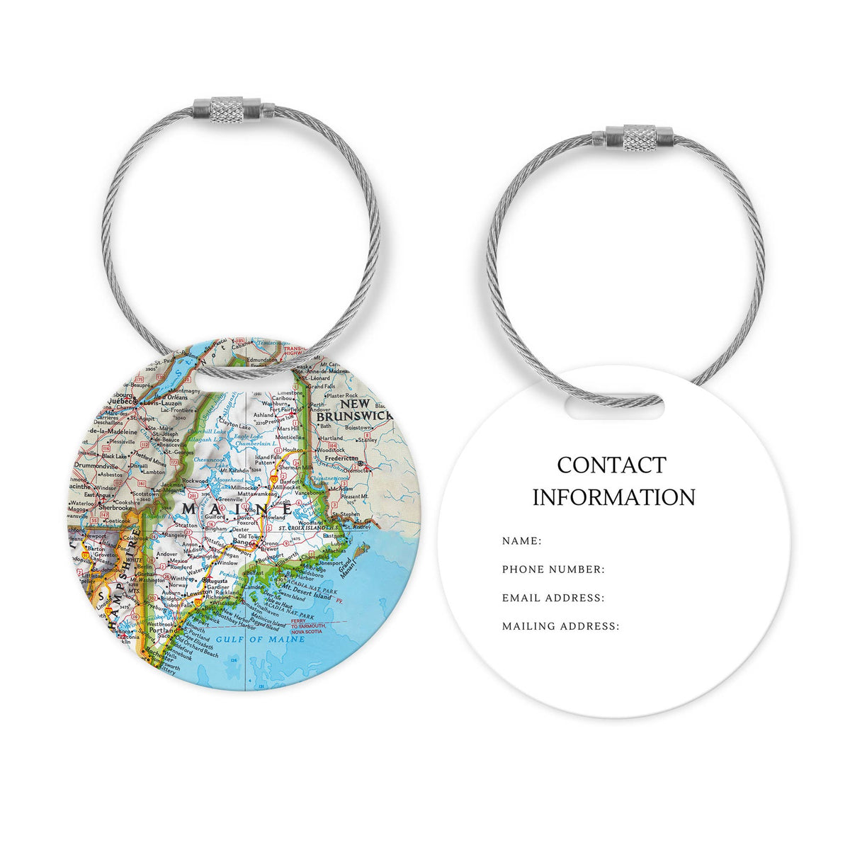 Maine Map Luggage Tag