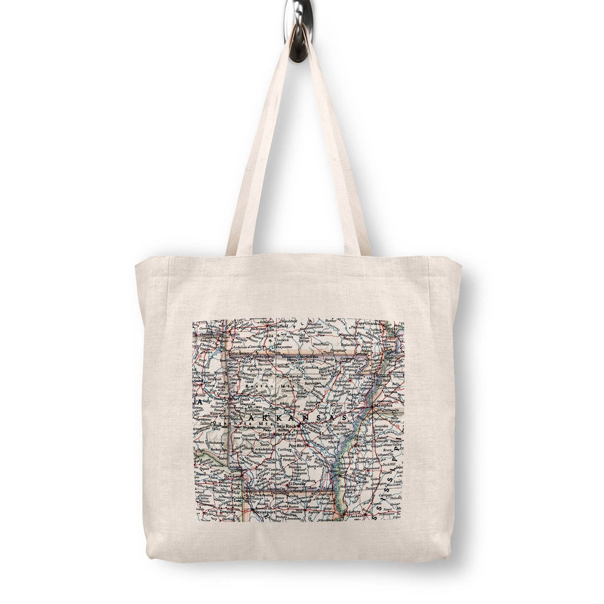 Arkansas Vintage Map Canvas Tote Bag