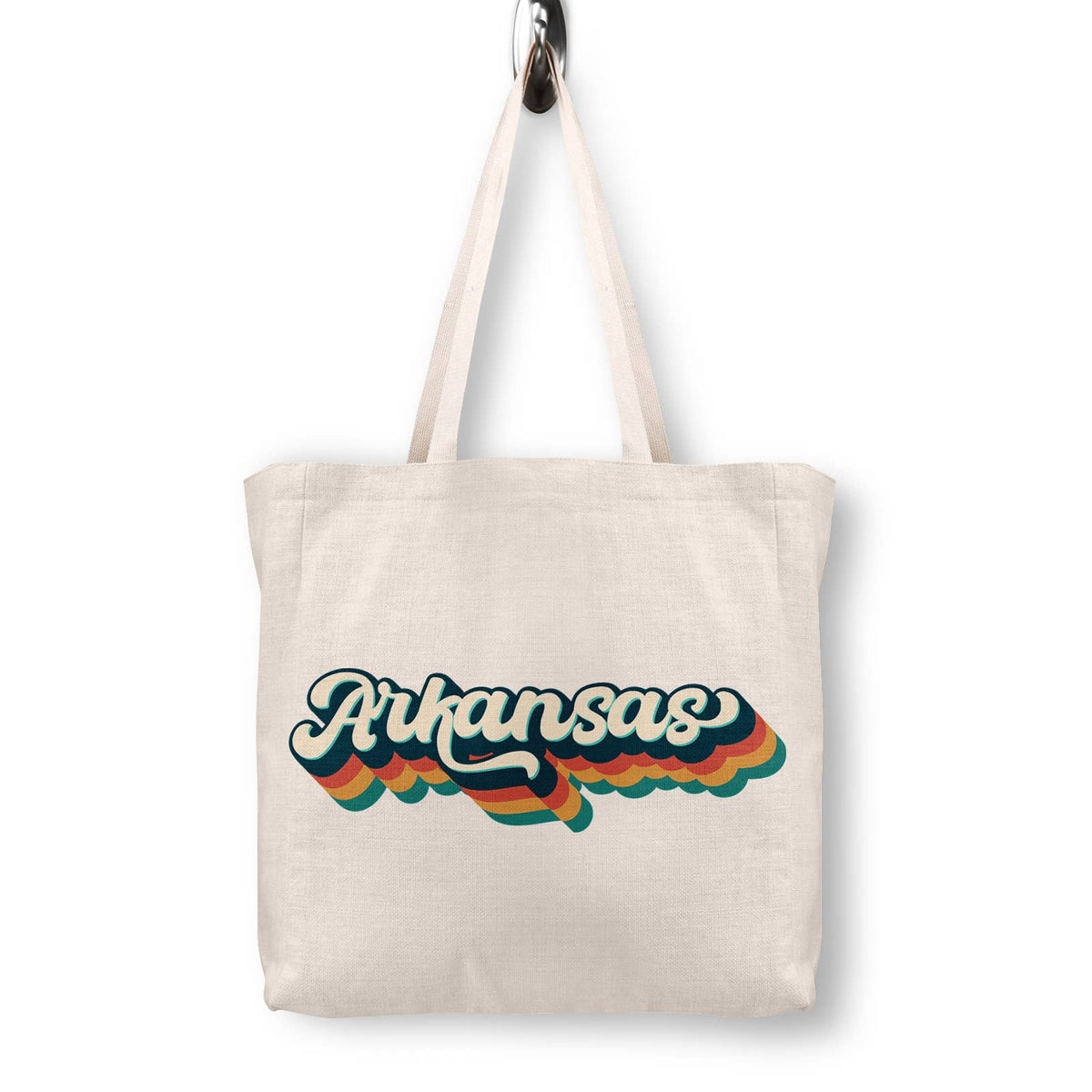 Retro Arkansas Canvas Tote Bag