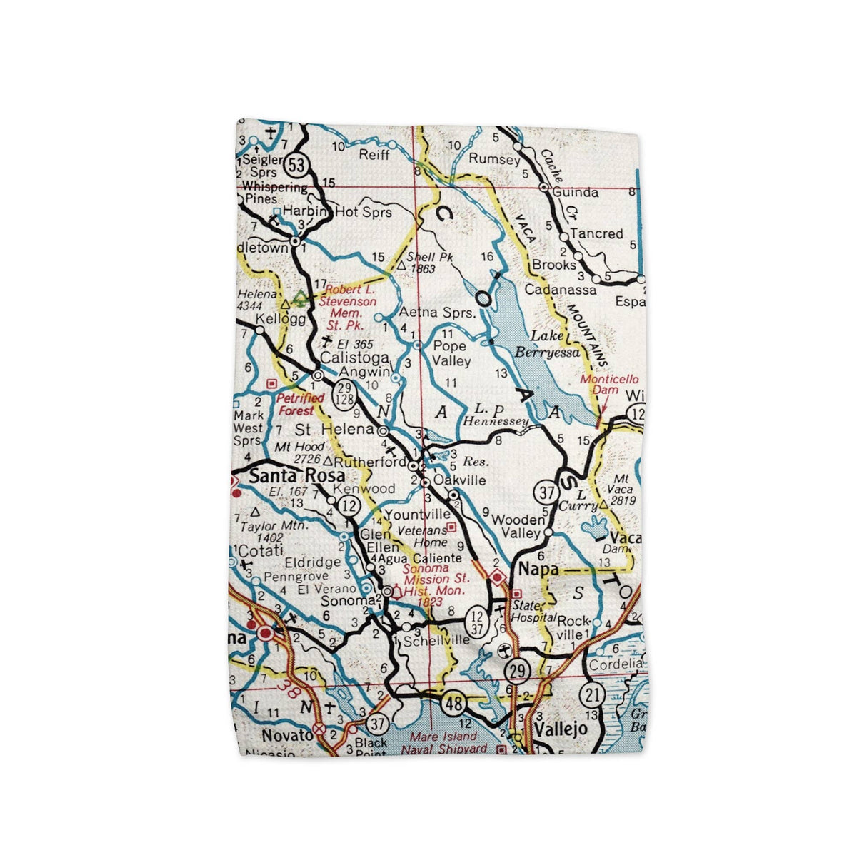 Napa Valley California map tea towel
