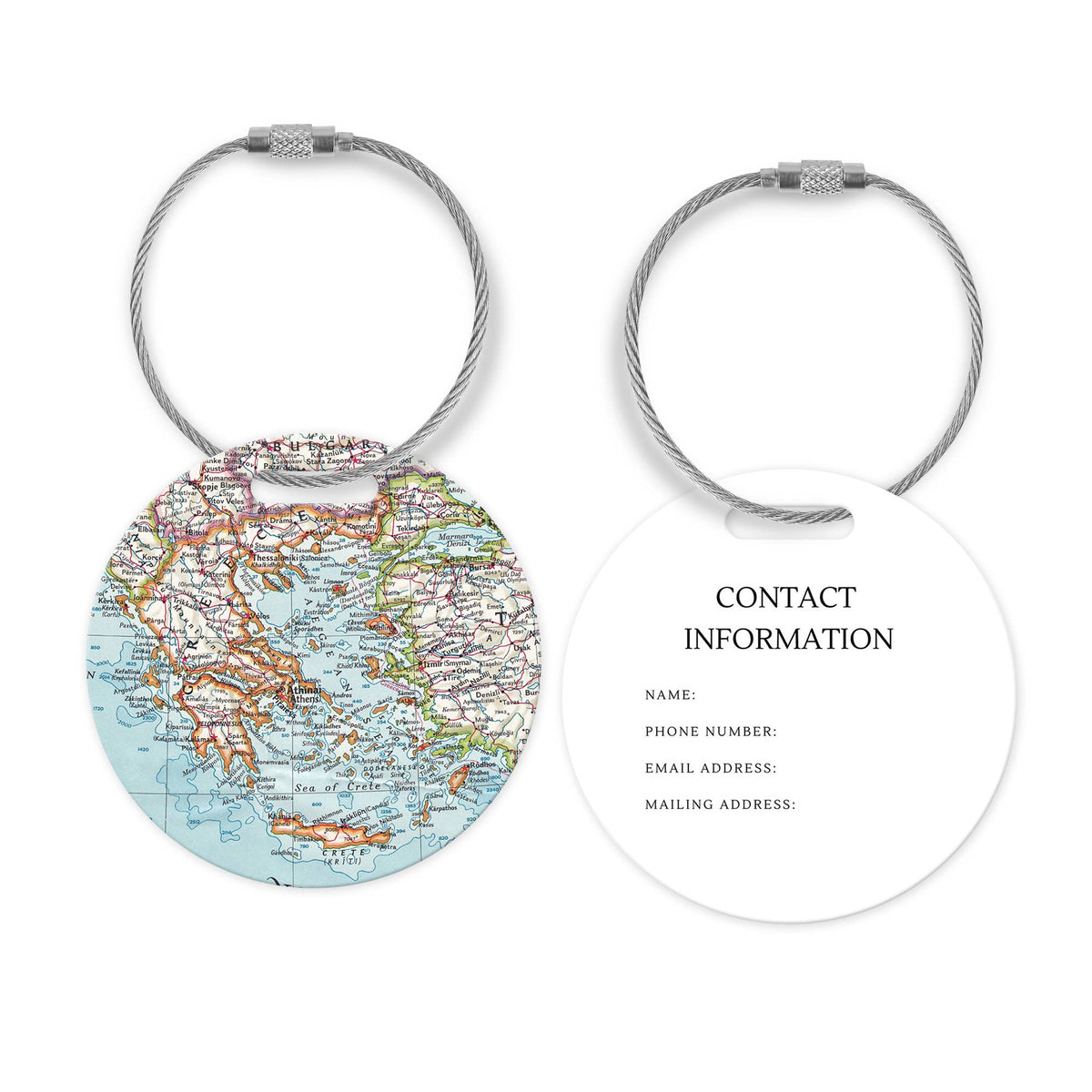 Greece Map Luggage Tag