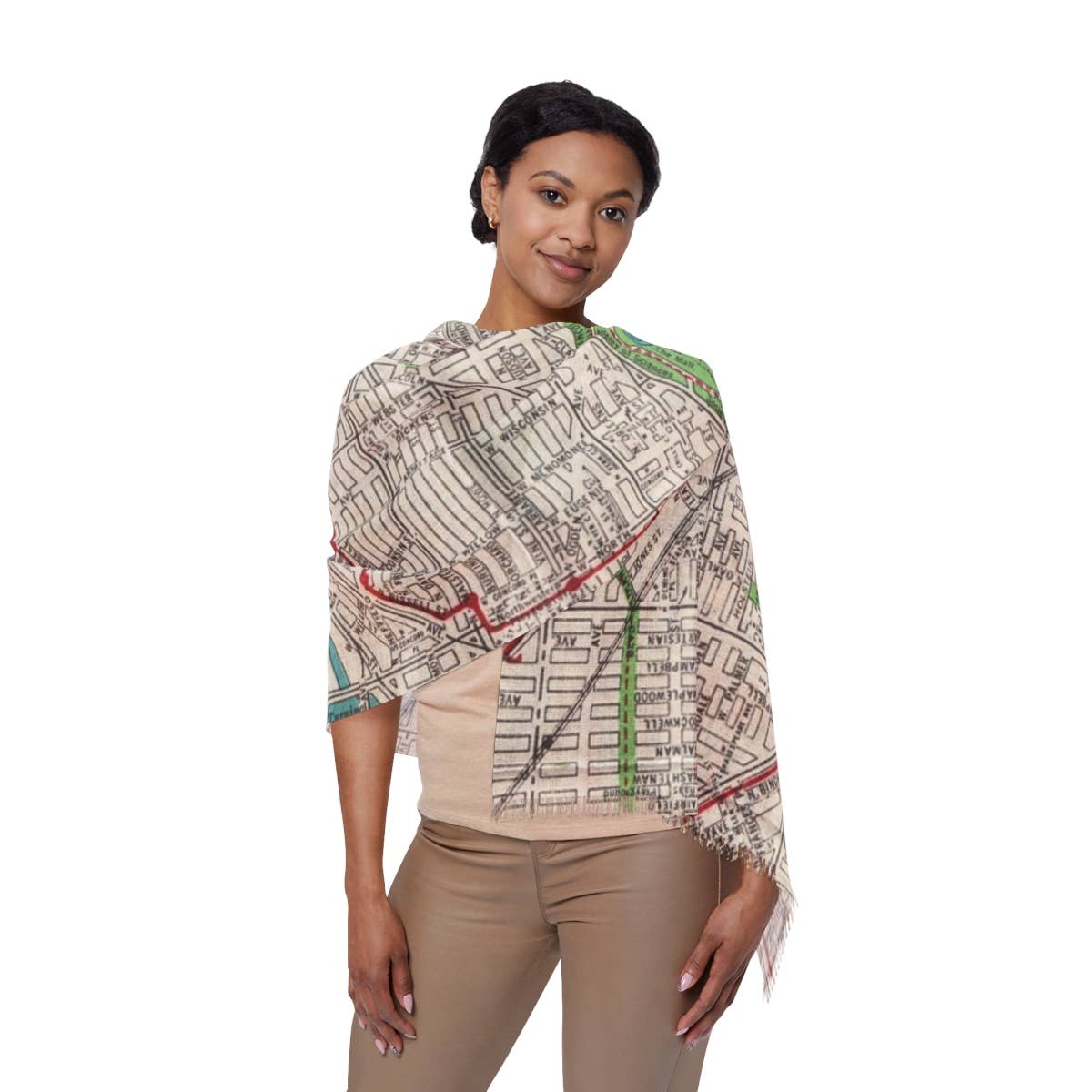 Lincoln Park Chicago Illinois Map Travel Scarf view 4