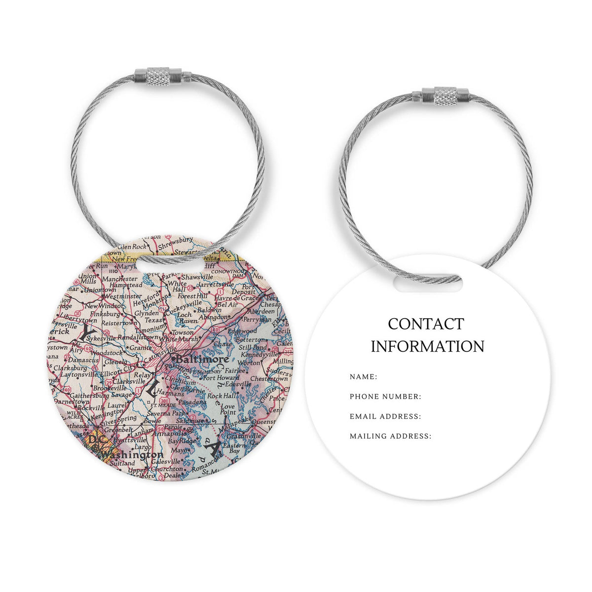 Baltimore Maryland Map Luggage Tag