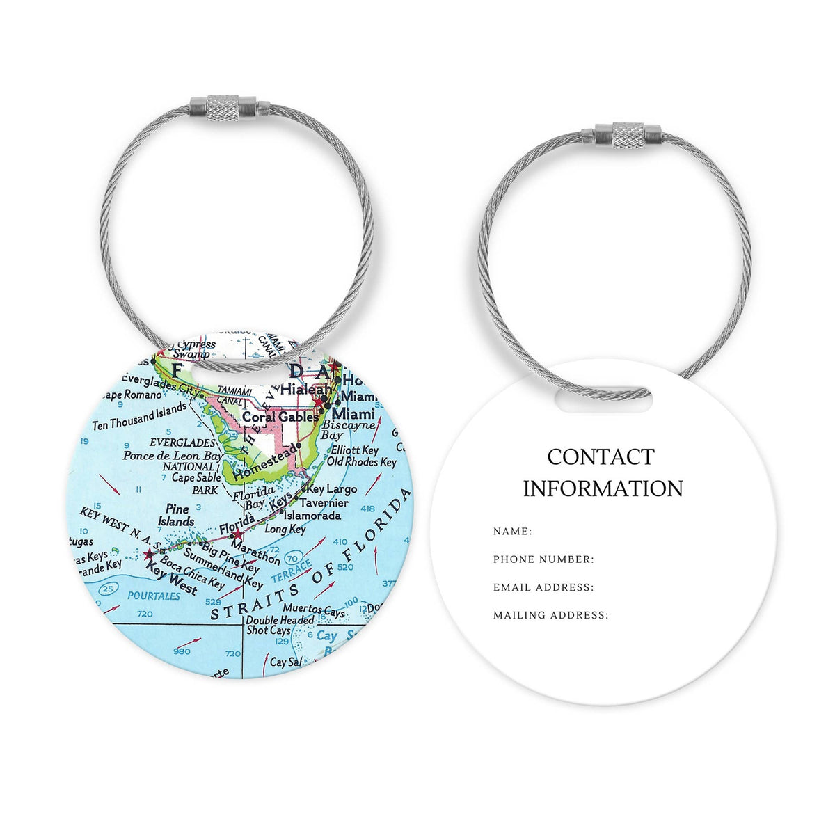 Florida Keys Map Luggage Tag and Handle Wrap view 2