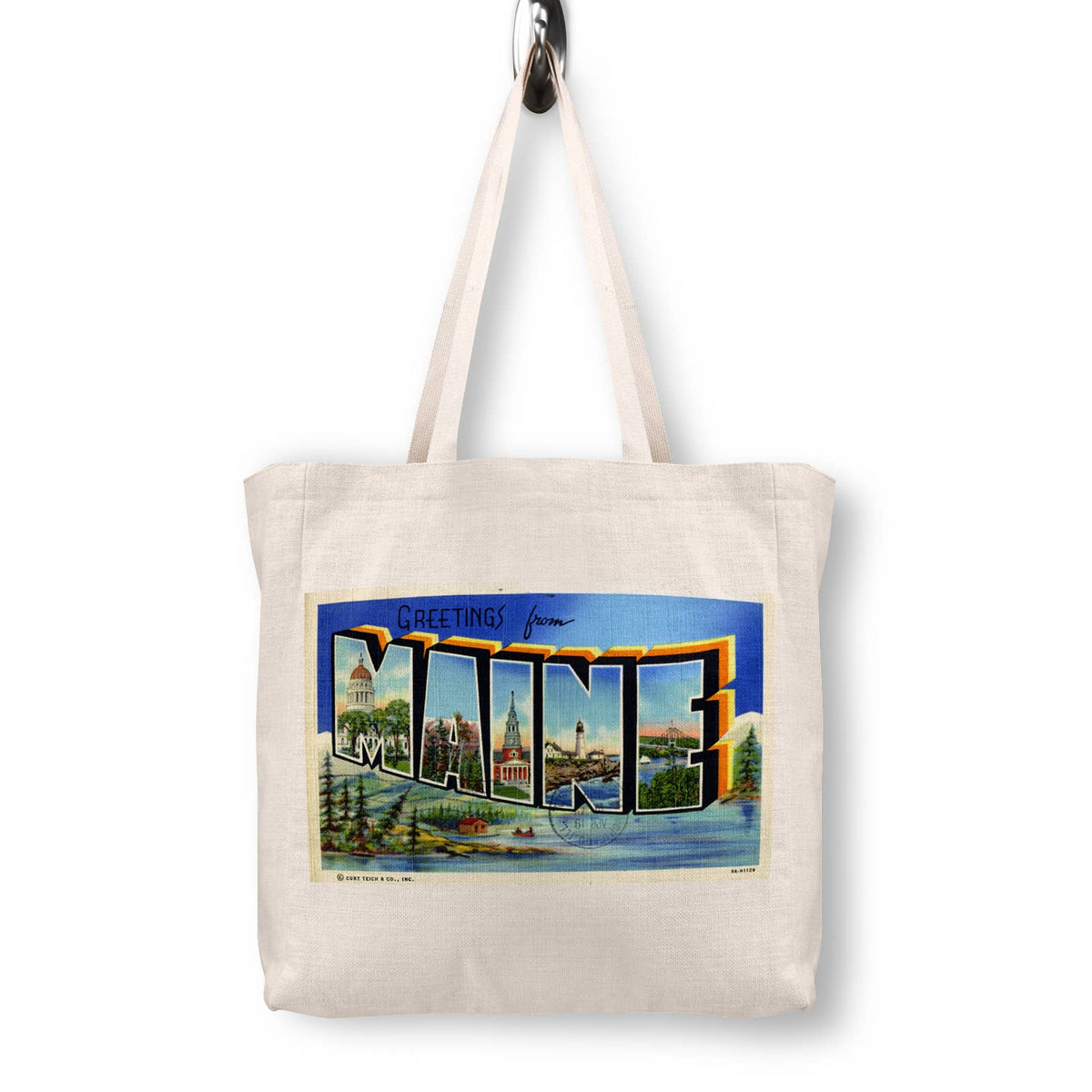 Maine Vintage Postcard Canvas Tote Bag