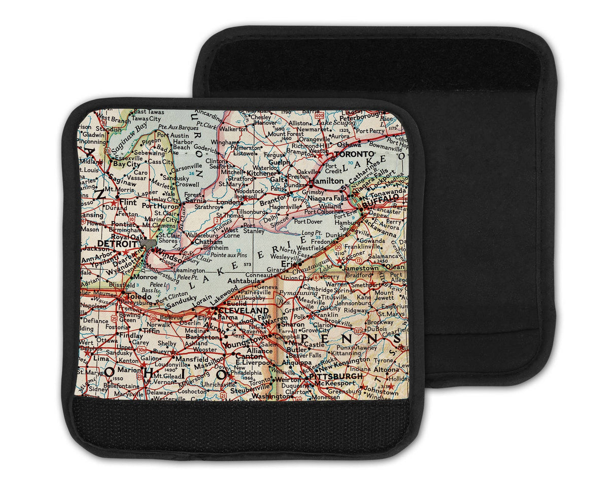 Lake Erie Map Suitcase Spotter Luggage Handle Wrap view 2