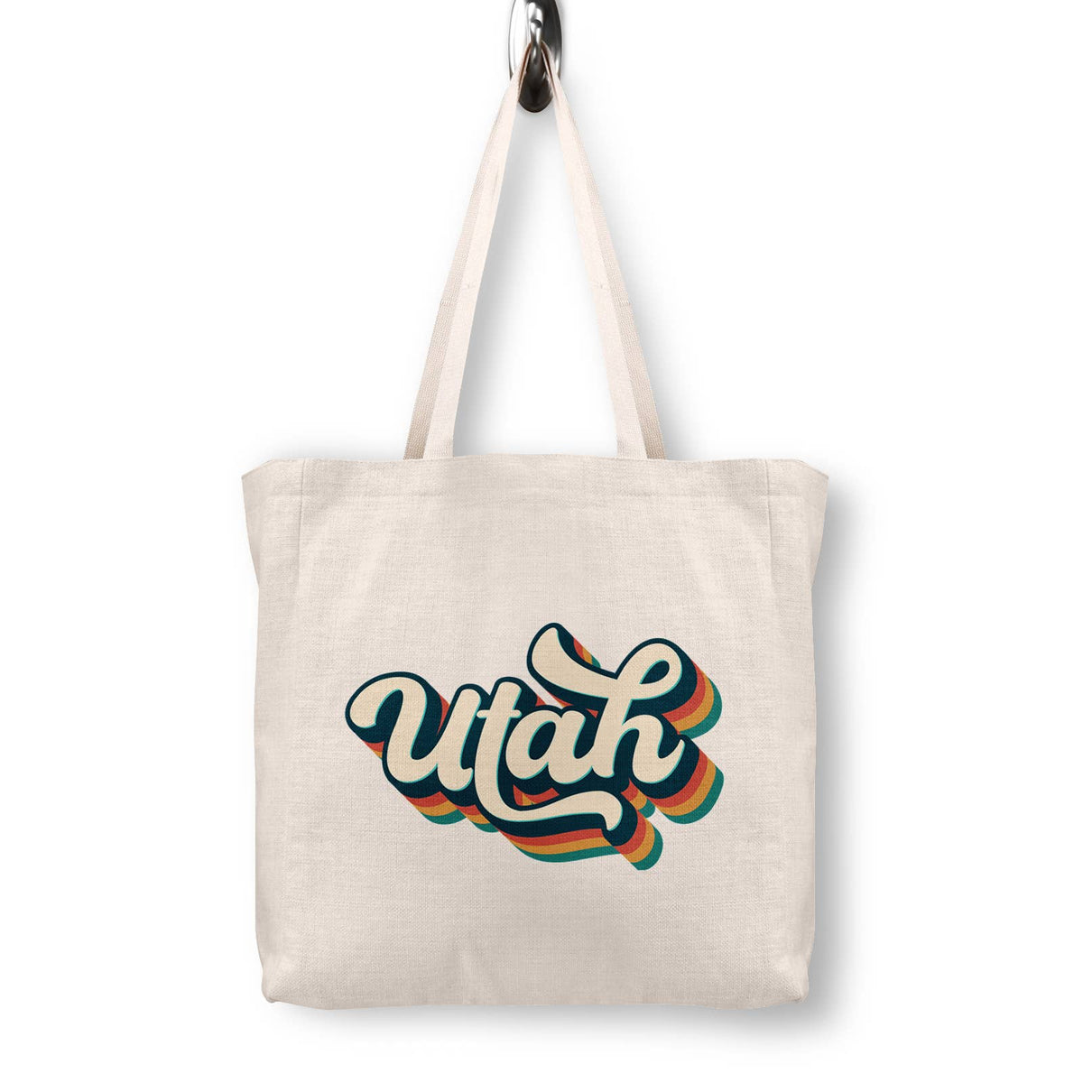 Retro Utah Canvas Tote Bag