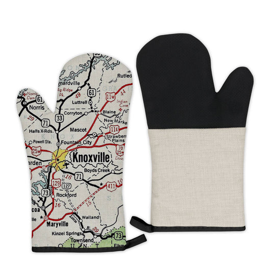 Knoxville Tennessee vintage map oven mitt