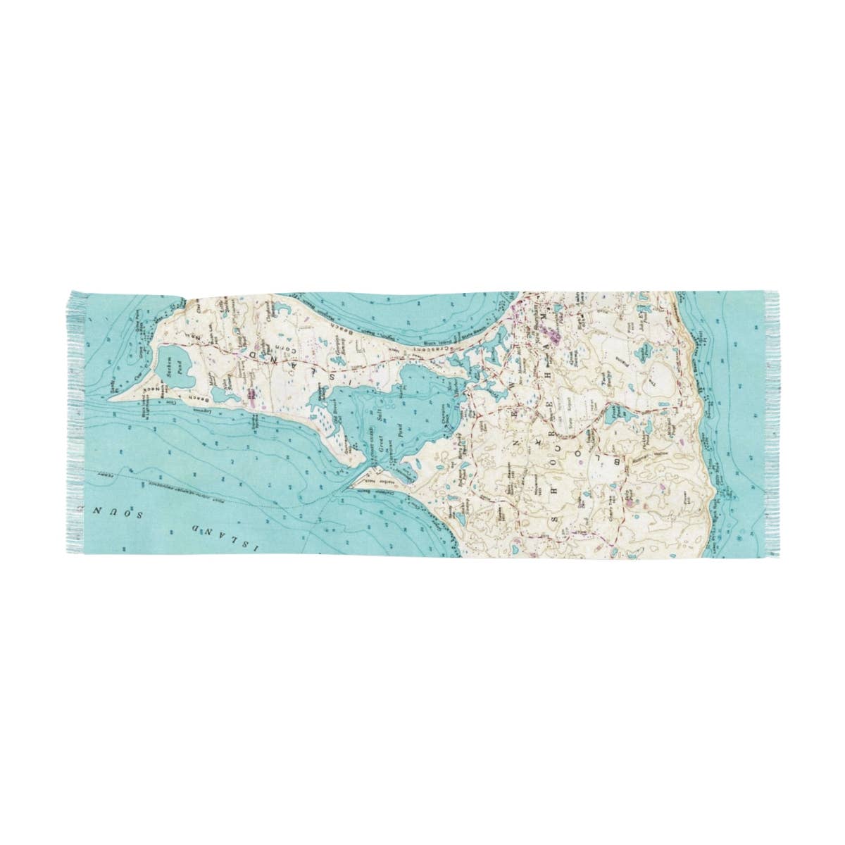 Block Island Rhode Island Map Travel Scarf view 2