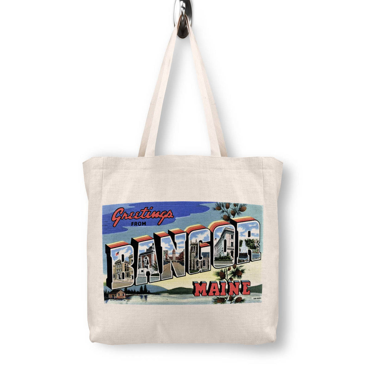 Bangor Maine Vintage Postcard Canvas Tote Bag