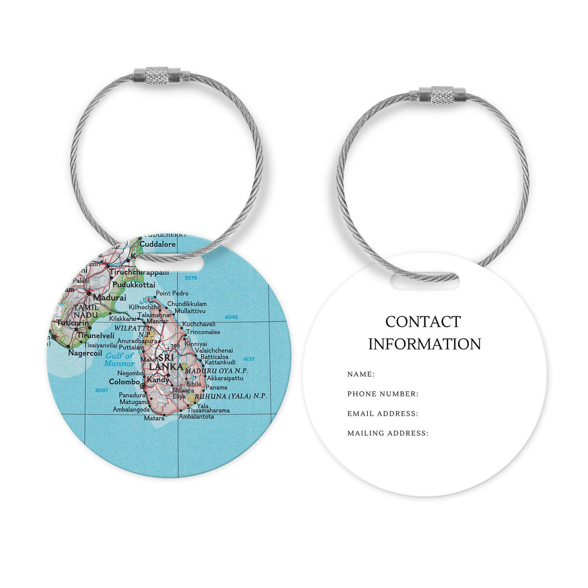 Sri Lanka Map Luggage Tag