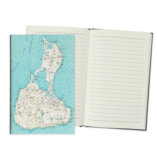 Block Island Rhode Island Vintage Map Travel Journal