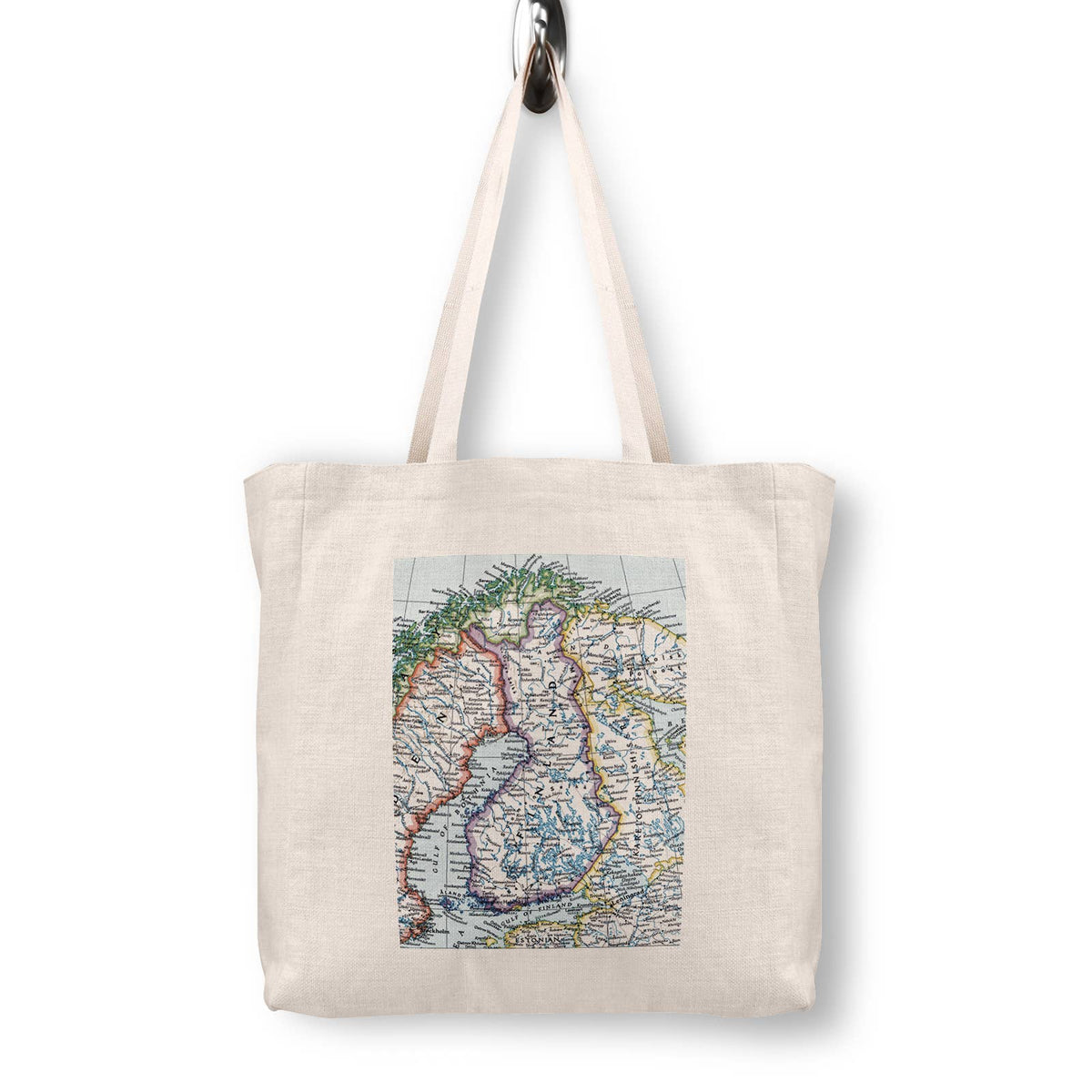 Finland Vintage Map Canvas Tote Bag