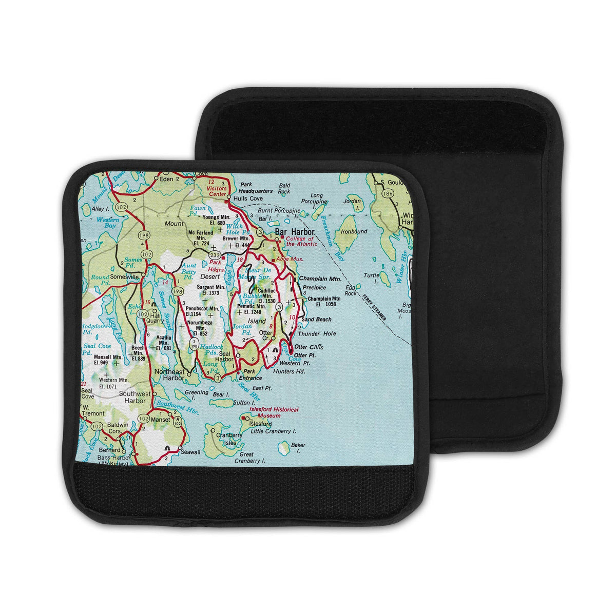 Acadia National Park Bar Harbor Maine Map Luggage Tag and Handle Wrap view 2