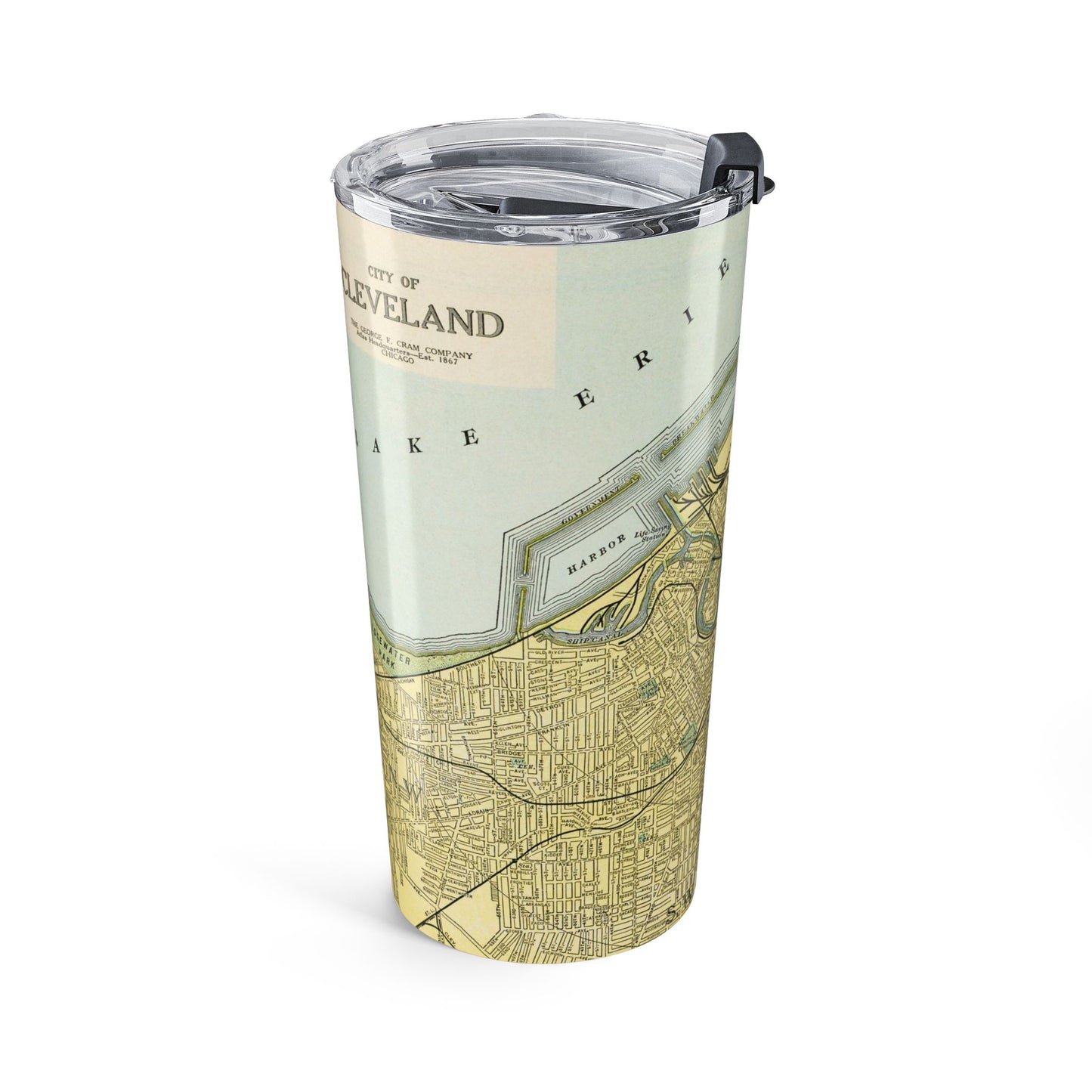 Cleveland Ohio Vintage Map 20oz Insulated Tumbler
