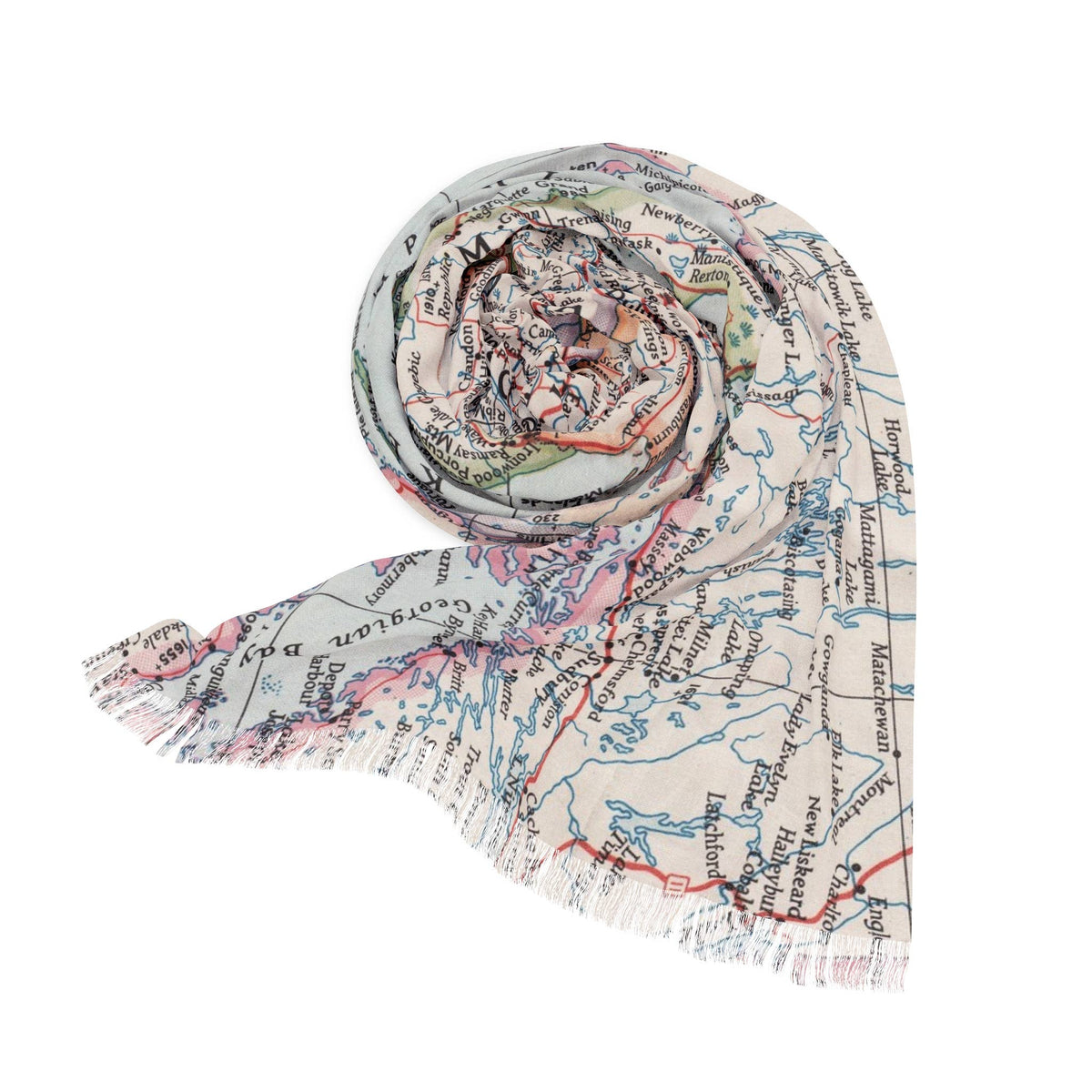 Upper Peninsula Michigan Map Travel Scarf view 2