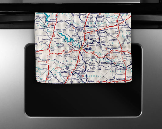 Austin Texas map tea towel