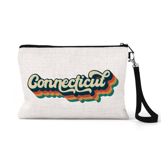 Connecticut retro wristlet travel pouch