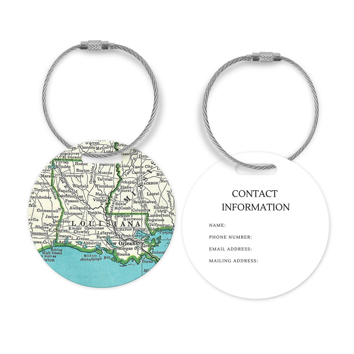 Louisiana Map Luggage Tag