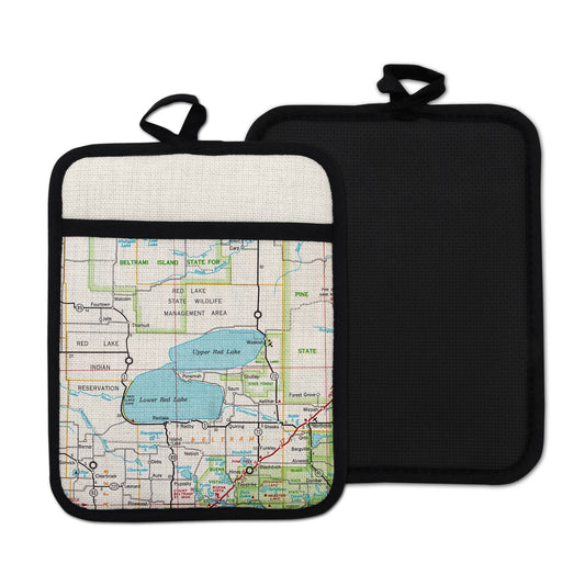Upper Red Lake Minnesota vintage map hot pad
