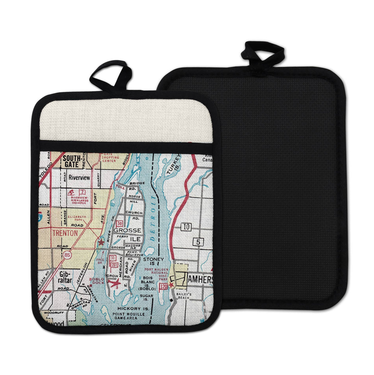 Grosse Ile Michigan vintage map hot pad